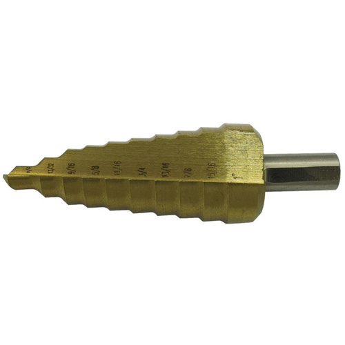 Foret &agrave; 11 &eacute;tages super premi&egrave;re qualit&eacute; JET-KUT, 1/4" - 1-3/8", Incr&eacute;ments de 7/8"/1"/1/4"/1-3/8"/1-1/8"/1-1/4"/13/16"/25/64"/35/64"/11/16"/1-7/32", Acier O-Max