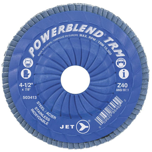 Disque &agrave; lamelles ajustables POWERBLEND TRM, 4-1/2" x 7/8", Type 29, Grain Z80, Alumine de zirconium O-Max