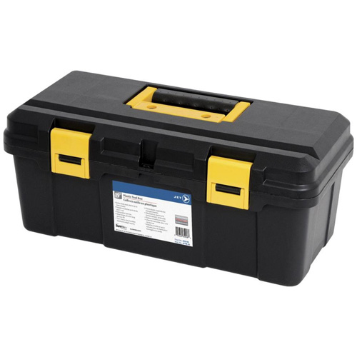 Coffre &agrave; outils portatif en plastique JPTB-19, 19" la x 9" p x 8" h, Noir O-Max