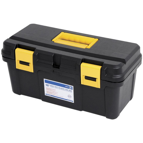 Coffre &agrave; outils portatif en plastique JPTB-16, 16" la x 8" p x 7-1/2" h, Noir O-Max