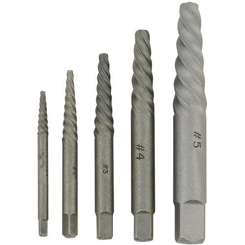 JSSE-5S Spiral-Type Screw Extractor Set, Alloy Steel O-Max