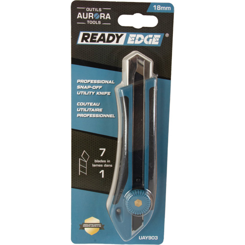 Couteau professionnel de 18 mm, Acier inoxydable, Robuste, Prise en Caoutchouc O-Max