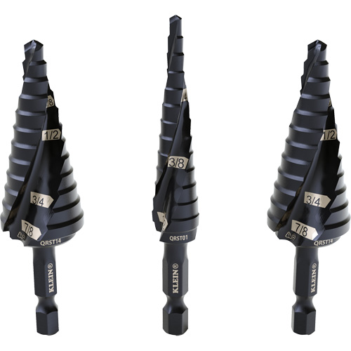 Step Drill Bit Set, 3 Pieces, High Speed Steel O-Max