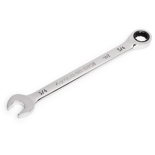 90-Tooth Ratcheting Combination Wrench, 12 Point, 3/4", Chrome Finish O-Max