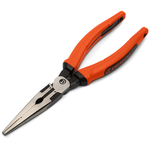Z2 Long Nose Plier with Dual Material Grip Rawhide Handle, 8" L O-Max