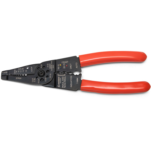 Wire Stripper & Crimper, 8" L, 10 - 22 AWG O-Max