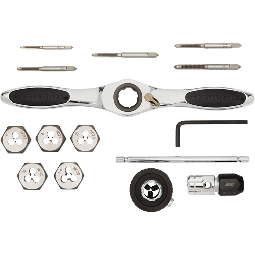 SAE Ratcheting Tap & Die Set, 15 Pieces O-Max