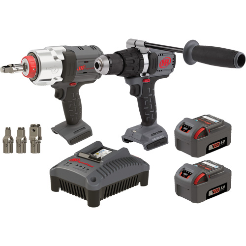 Hammer Drill & Impact Wrench Combo Kit, Lithium-Ion, 20 V O-Max