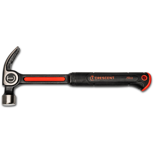 Curve Claw Hammer, 20 oz., Solid Steel Handle, 14-73/100" L O-Max