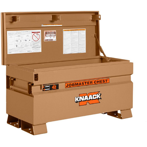 Model 42 Jobsite Chest with Padlock, 42" x 19" x 23-3/8", Steel, Tan O-Max