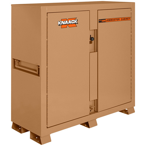 Model 109 Jobsite Cabinet with Padlock, Steel, 47.5 Cubic Feet, Tan O-Max