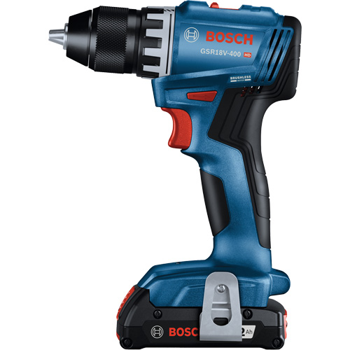 Compact Brushless Drill/Driver Kit, Lithium-Ion, 18 V, 1/2" Chuck, 400 in-lbs. Torque O-Max