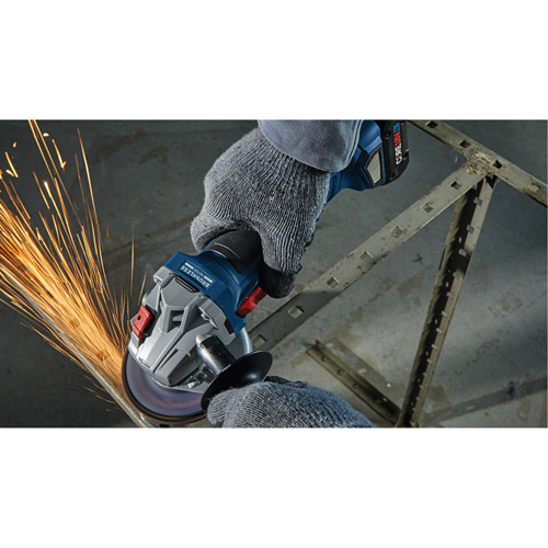 Rectifieuse angulaire sans balais avec interrupteur coulissant, Roue de 4-1/2", 18 V O-Max