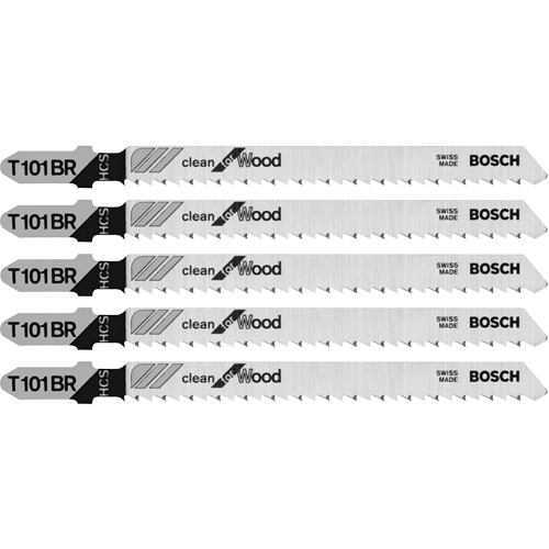Basic Wood Jigsaw Blade, T-Shank, 4" L, 10 TPI O-Max