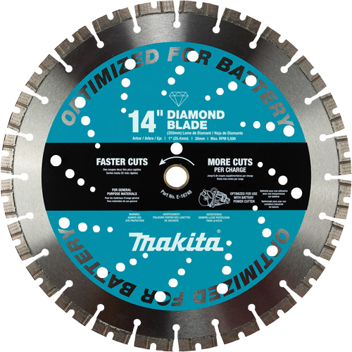 Lame diamant&eacute;e &agrave; trait fin polyvalente, 14", Pour Brique/B&eacute;ton/Gr&egrave;s O-Max
