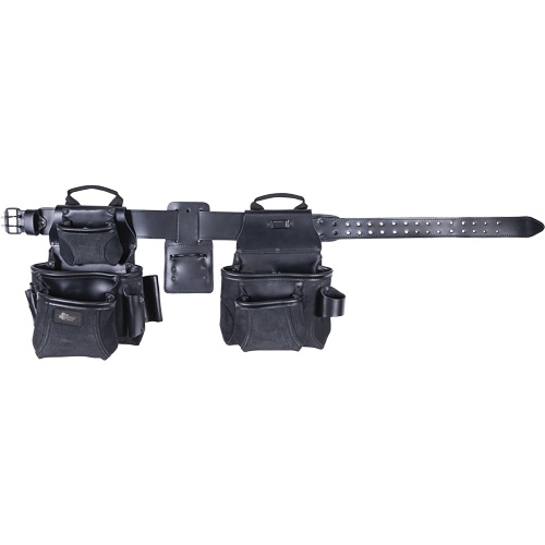 Ensemble de tabliers robustes Phantom 4 morceaux, Cuir, Noir O-Max