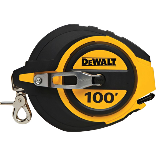 Closed Case Long Tape Measure, 100', Imperial Graduations O-Max