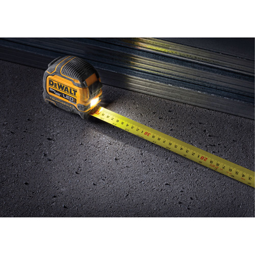 TOUGHSERIES Lighted Tape Measure, 26'/8 m, Imperial & Metric Graduations O-Max