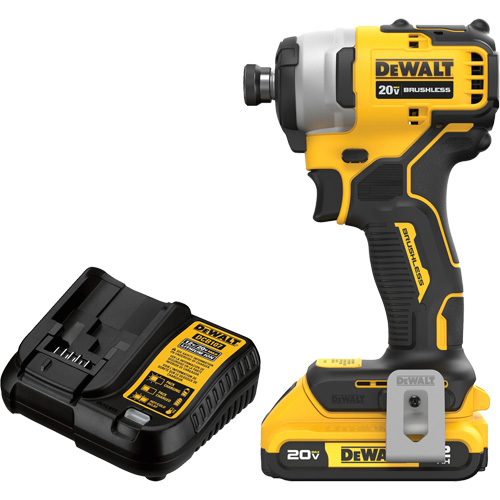 Ensemble tournevis &agrave; chocs sans fil et sans balai ATOMIC COMPACT SERIES MAX*, 1/4", 1700 lb-po Couple max., 20 V, Lithium-ion O-Max