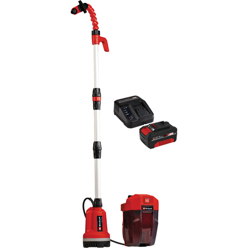 Pompe &agrave; eau propre pour baril de pluie sans fil avec batterie 4 Ah et ensemble de d&eacute;part de chargeur, 18 V, 792,5 gal./min O-Max