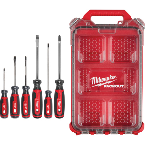 Ensemble de tournevis &agrave; prise coussin&eacute;e avec organisateur compact &agrave; profil bas PACKOUT, 6 m O-Max