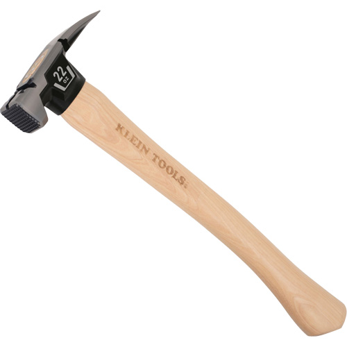 Milled Face Straight Claw Hammer, 22 oz., Wood Handle, 16-1/10" L O-Max