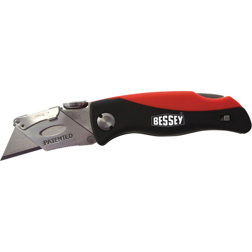 Couteau utilitaire pliant, 2-3/8" lame, poign&eacute;e en Plastique/Coussin&eacute;e O-Max