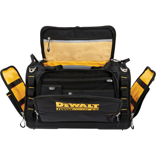 ToughSystem&reg; 2.0 Dirt Repellent Jobsite Tool Bag, 1680 Denier, 50 Pockets, Black/Yellow O-Max