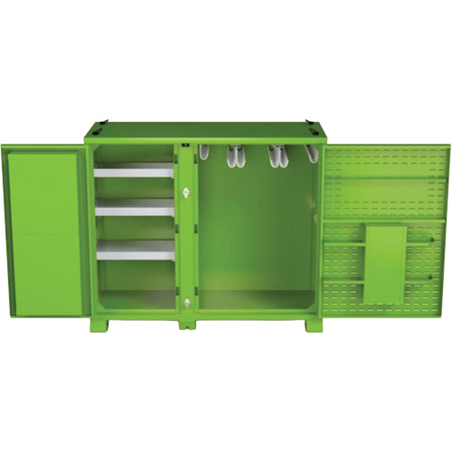 Ventilated Onsite PPE Storage Cabinet, Steel, High-Visibility Lime Green O-Max
