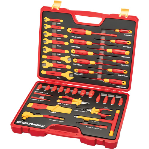 Jeu d'outils VDE isol&eacute;s, 1000 V, 39 M O-Max