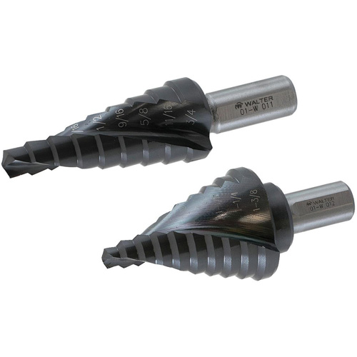 Foret &eacute;tag&eacute; Multi-Step, 1/4" - 1-3/8", Incr&eacute;ments de 1/8", Acier rapide O-Max