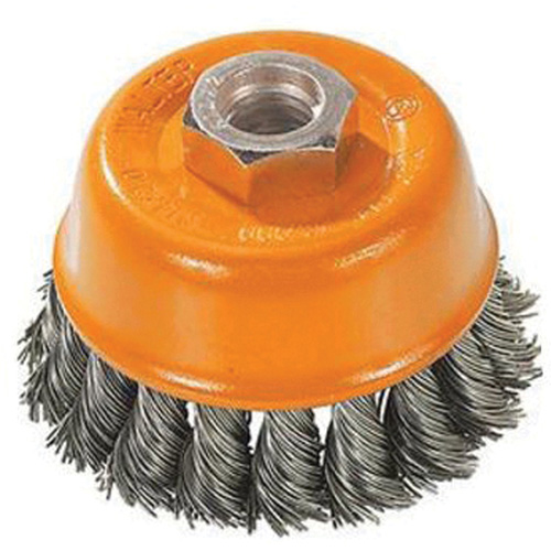 Brosse &agrave; fils nou&eacute;s torsad&eacute;s, 3" dia. x M10x1,25 arbre O-Max
