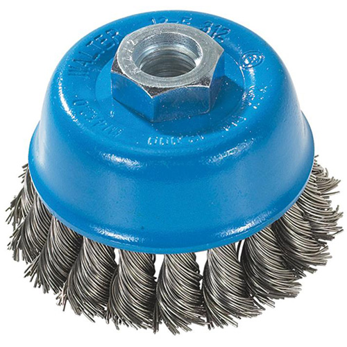 Brosse &agrave; fils nou&eacute;s torsad&eacute;s, 3" dia. x M14 arbre O-Max
