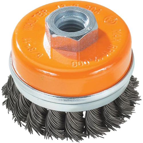 Brosse &agrave; fils nou&eacute;s torsad&eacute;s, 5" dia. x 5/8"-11 arbre O-Max