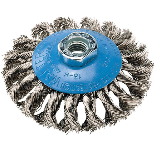 Brosse concave &agrave; fils nou&eacute;s, 6" dia. x 5/8"-11 arbre O-Max