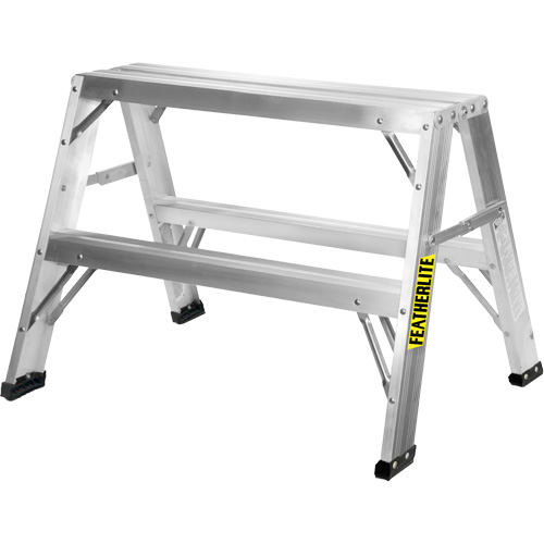 Industrial-Duty Sawhorse, 2' H x 31.9375" W x 23.50" D, 300 lbs. Capacity, Aluminum O-Max
