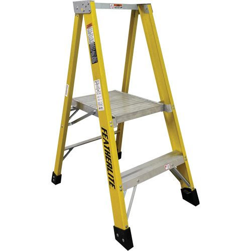 Industrial Heavy-Duty Platform Stepladders (6500 Series), 4', 300 lbs. Cap. O-Max