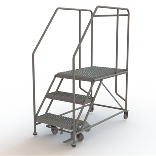 Plateforme de travail mobile, Acier, 3 Marches, 30" ha, 35" p, 24" Marche, Stri&eacute; O-Max