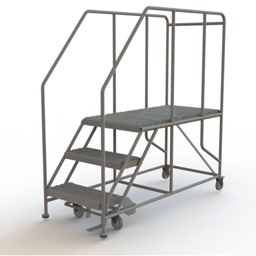 Plateforme de travail mobile, Acier, 3 Marches, 30" ha, 47" p, 24" Marche, Stri&eacute; O-Max