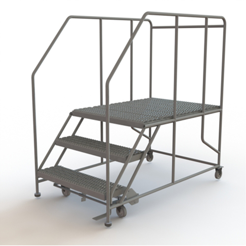 Plateforme de travail mobile, Acier, 3 Marches, 30" ha, 48" p, 36" Marche, Stri&eacute; O-Max