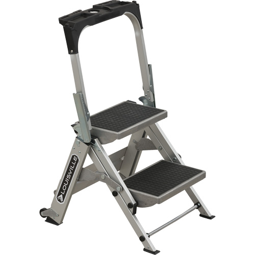 Tilt & Roll Step Stool Ladder, 2 Steps, 23" x 21" x 34.50" High O-Max