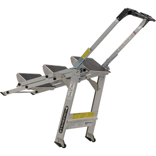 Tilt & Roll Step Stool Ladder, 3 Steps, 34" x 22" x 50.75" High O-Max