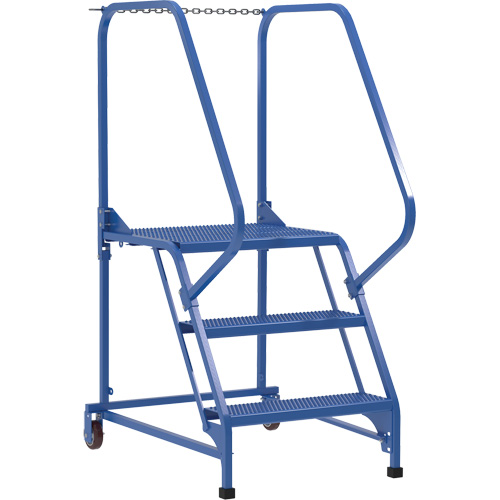 Maintenance Ladder, 3 Steps, 23-9/16" Step Width, 30" Platform Height, Steel O-Max