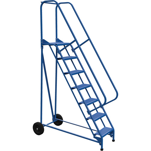 Roll-A-Fold Ladder, 7 Steps, Perforated, 70" High O-Max