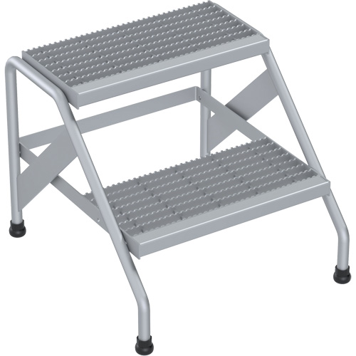 Aluminum Step Stand, 2 Step(s), 22-13/16" W x 24-9/16" L x 20" H, 500 lbs. Capacity O-Max