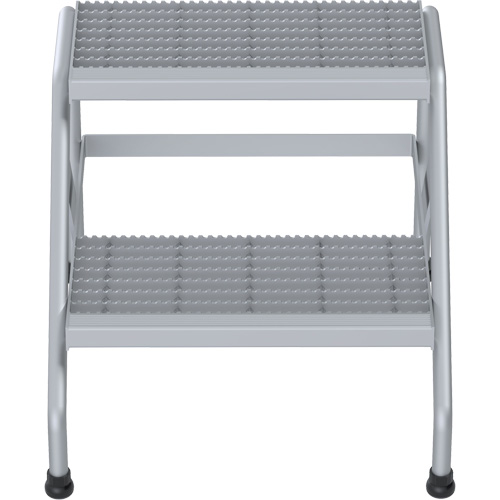 Aluminum Step Stand, 2 Step(s), 22-13/16" W x 24-9/16" L x 20" H, 500 lbs. Capacity O-Max