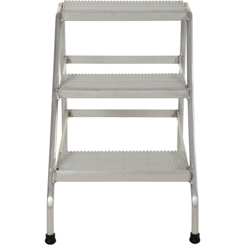 Escabeau en aluminium, 3 marche(s), 22-13/16" la x 34-9/16" lo x 30" h, Capacit&eacute; 500 lb O-Max
