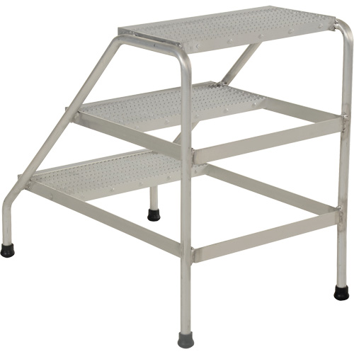 Escabeau en aluminium, 3 marche(s), 22-13/16" la x 34-9/16" lo x 30" h, Capacit&eacute; 500 lb O-Max