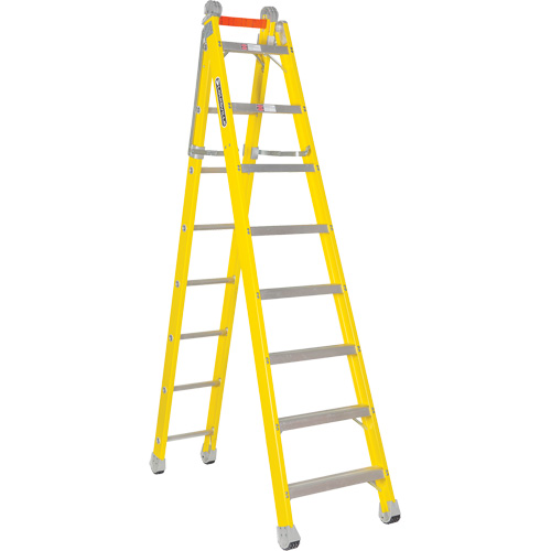 Step to Straight Ladder, 13.8', Fibreglass, 375 lbs., CSA Grade 1AA O-Max