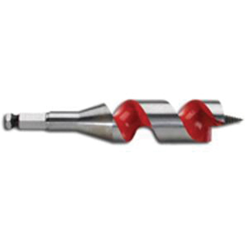 Ship Auger Drill Bit, 1-1/4 Diameter, 3" Flute, 7/16" Hex Shank O-Max
